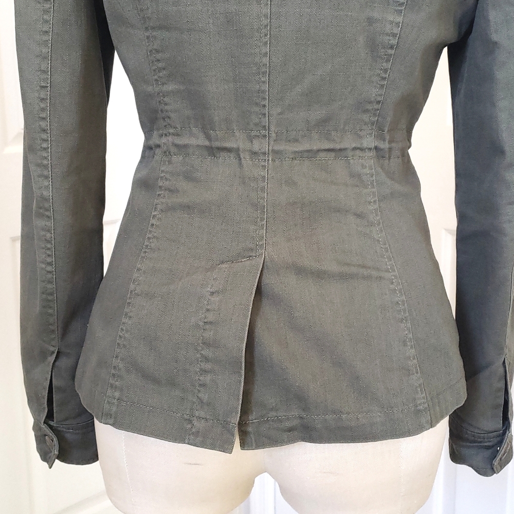 BNCI Hunter Olive Green Utility Jacket XS Technical Canvas Funnel Neck Zip Front - Picture 9 of 16